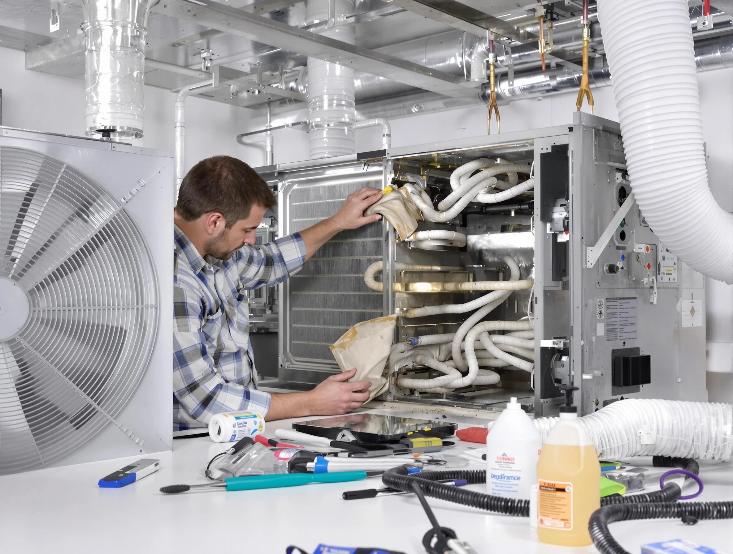 Homeacre-Lyndora Air Duct Cleaning specialist performing precision AC coil cleaning in Homeacre-Lyndora