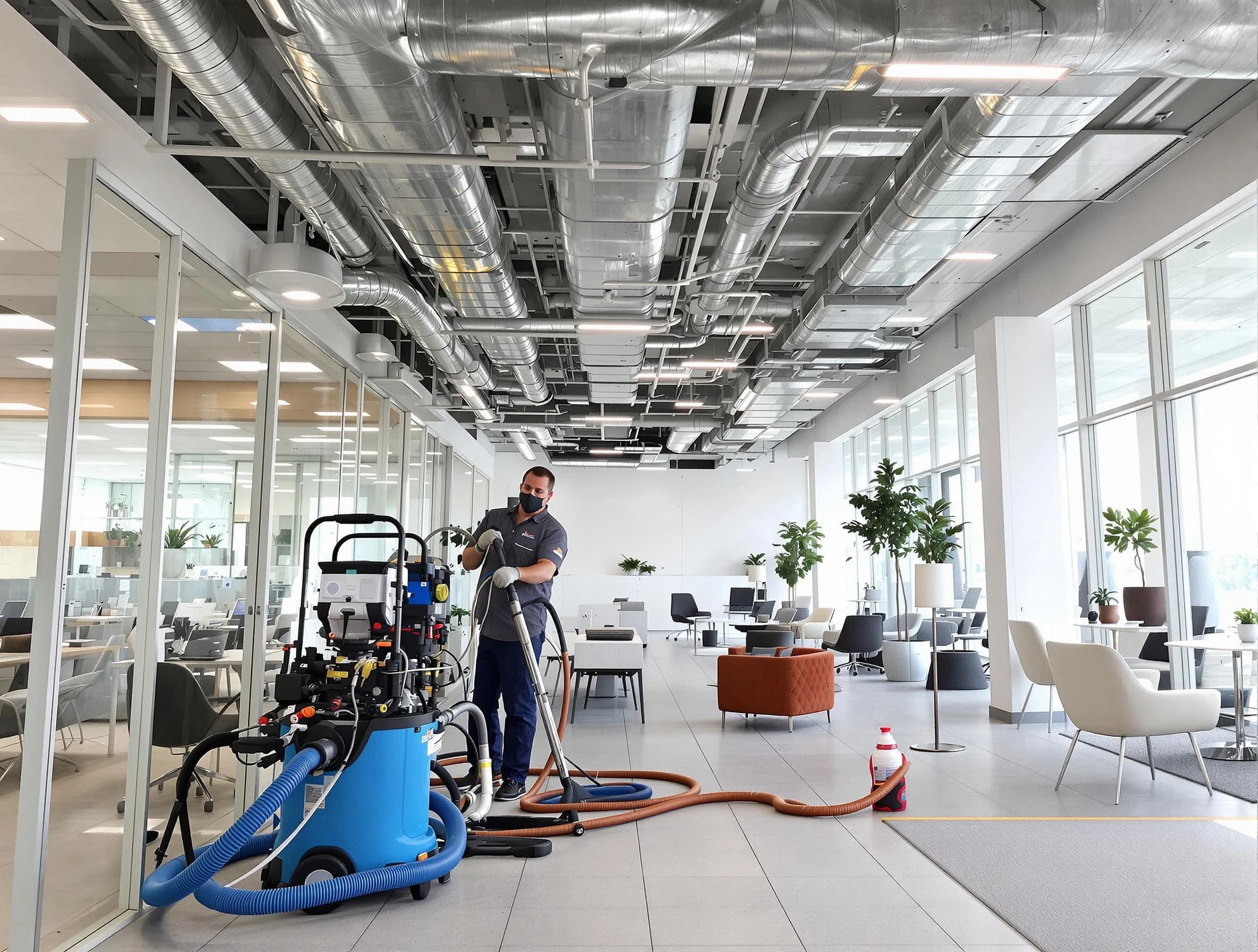 Homeacre-Lyndora Air Duct Cleaning team conducting comprehensive commercial duct cleaning at a business location in Homeacre-Lyndora