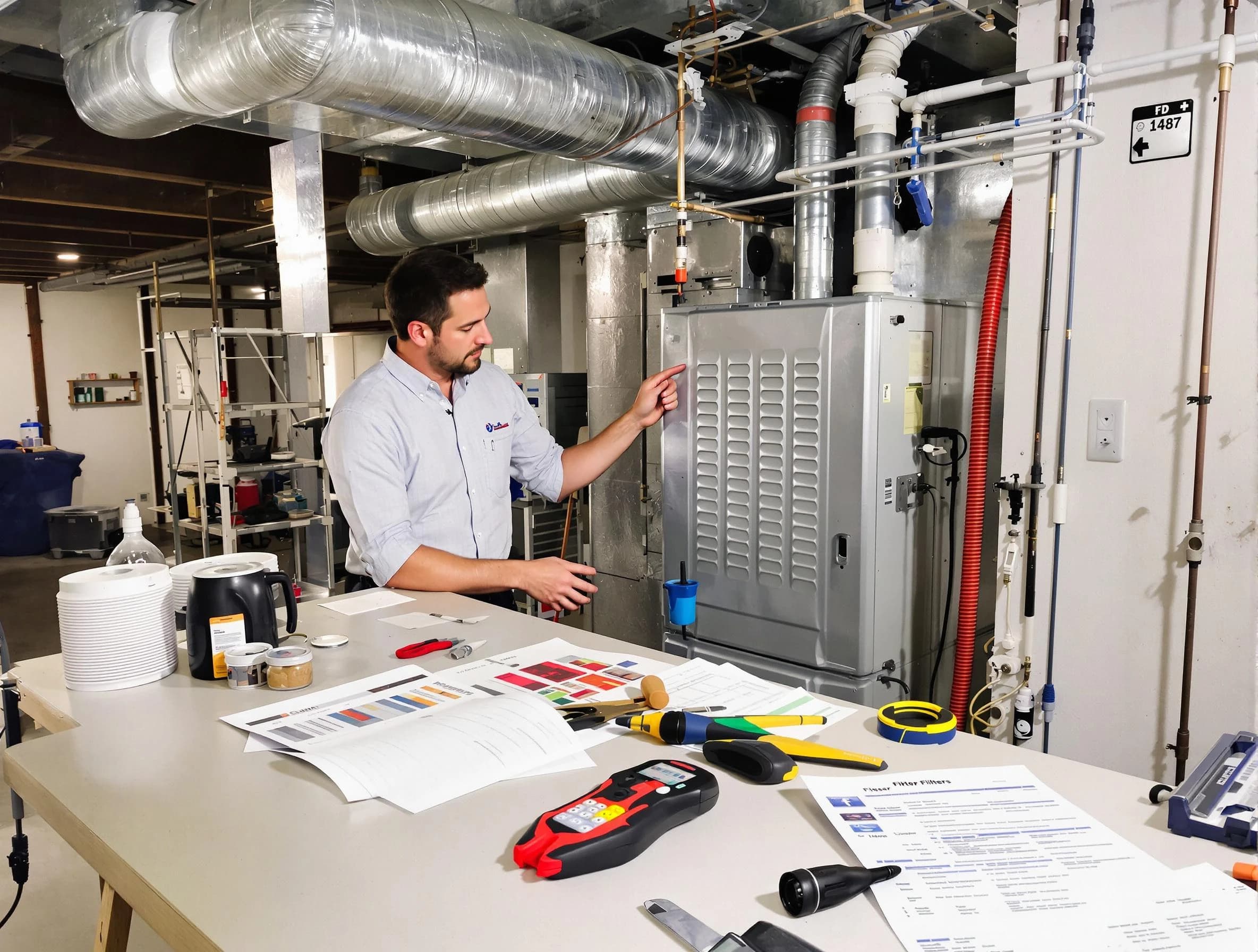 Homeacre-Lyndora Air Duct Cleaning inspector conducting detailed filter system evaluation using professional diagnostic tools in Homeacre-Lyndora